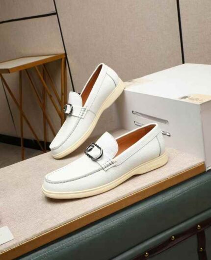 WHITE LEATHER LOAFERS - Image 3