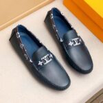NAVY MONOGRAM LOAFERS