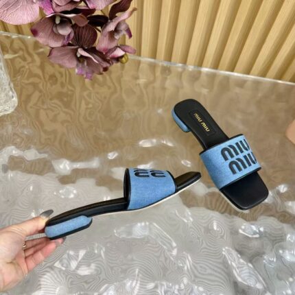 DENIM BLACK LOGO SLIPPER - Image 3