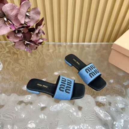 DENIM BLACK LOGO SLIPPER - Image 5