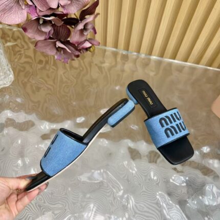 DENIM BLACK LOGO SLIPPER - Image 6