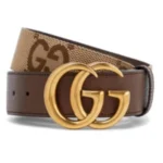 GG CANVAS LEATHER BELT