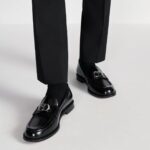 SILVER METAL CD LOGO LOAFER