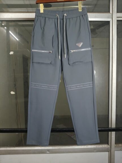 GREY ZIP-POCKET TRACK PANTS - Image 4