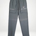 GREY ZIP-POCKET TRACK PANTS