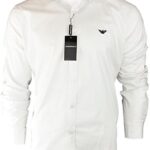 Emporio Armani Men's Long Sleeve Casual Shirt (White, Medium)
