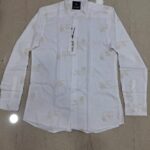 HUNT CLUB Men’s White Minimal Line Print Full-Sleeve Shirt