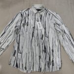 Men’s White Abstract Print Smart Casual Shirt