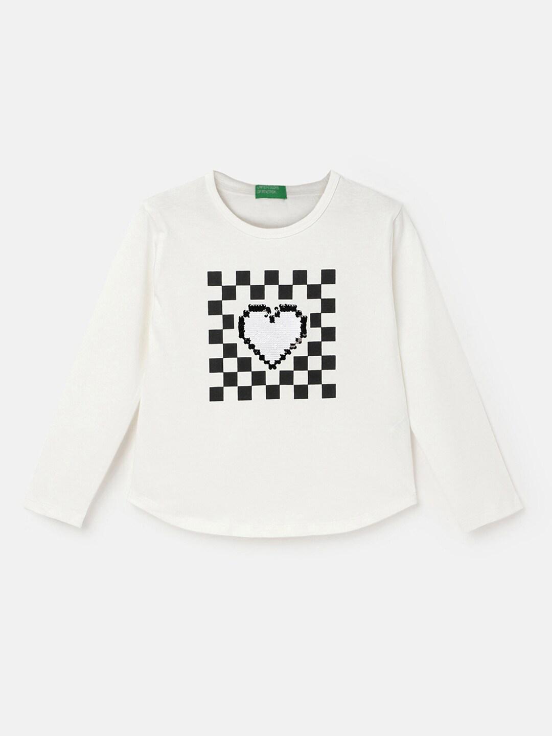 9b2155c5-6669-488b-adbb-41496caad8791696939759514UnitedColorsofBenettonGirlsWhiteTypographyPrintedPureCottonA1 UNITED COLOR OF BENETTON - Image 1