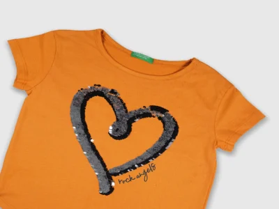 Sequin Heart/Rock Angel T-Shirt - Image 2