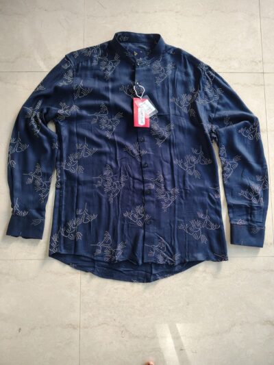 HUNT CLUB Men’s Navy Printed Full Sleeve Shirt