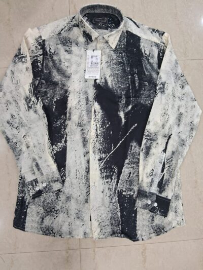 Hunt Club Men’s Abstract Black & White Printed Casual Shirt