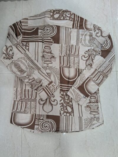 Hunt Club Men’s Brown Abstract Heritage Printed Casual Shirt - Image 2