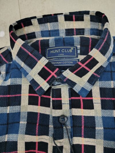 Men’s Smart Casual Windowpane Check Shirt - Image 3