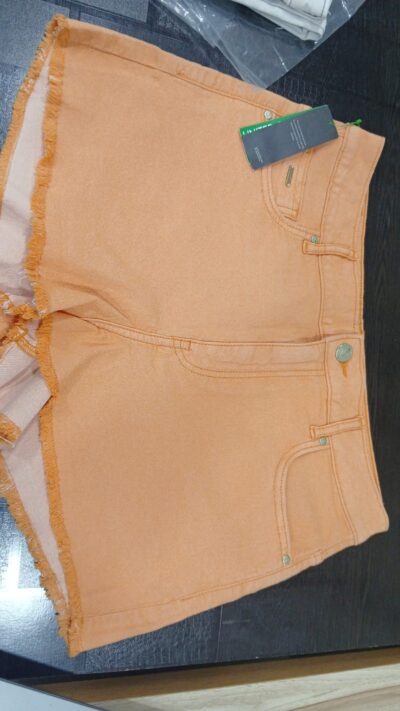 United Colors of Benetton Orange Denim Shorts - Image 2