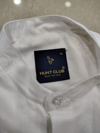 Men’s White Luxe Embroidery Shirt - Image 3